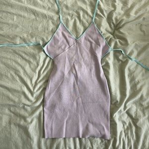 White Fox Lavender tie mini dress size medium